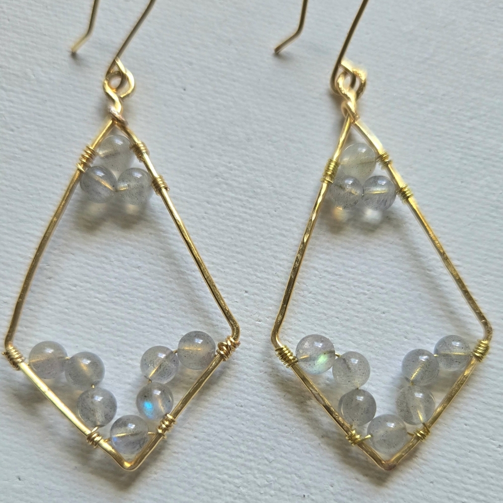Gray moonstone earrings - Picture 4 of 5